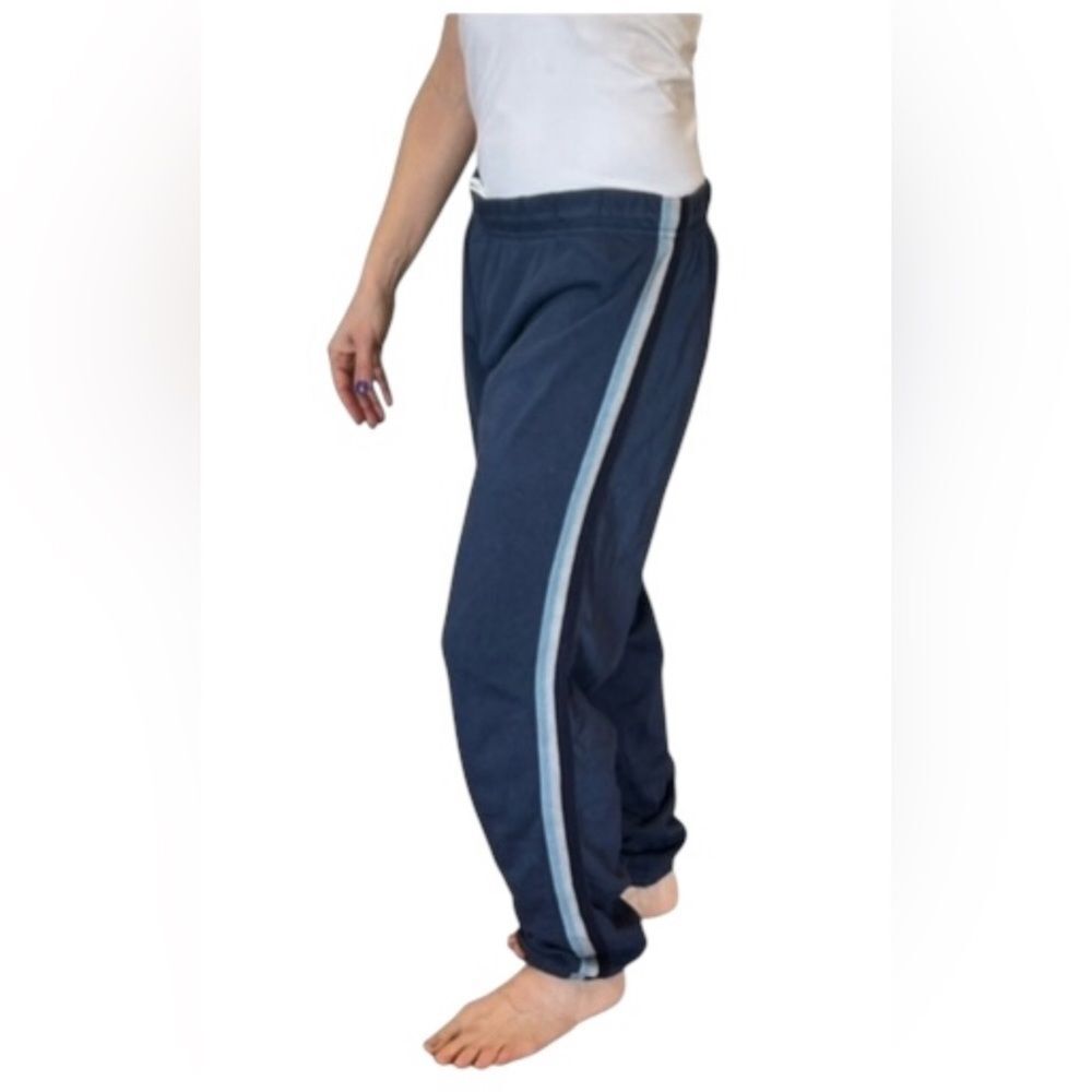 NEW Revolve Michael Lauren Navy Blue Striped High Rise Pull On Jogger Pants L
